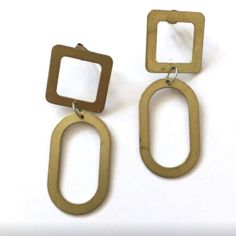 Natalie Joy Brass Shape Earrings